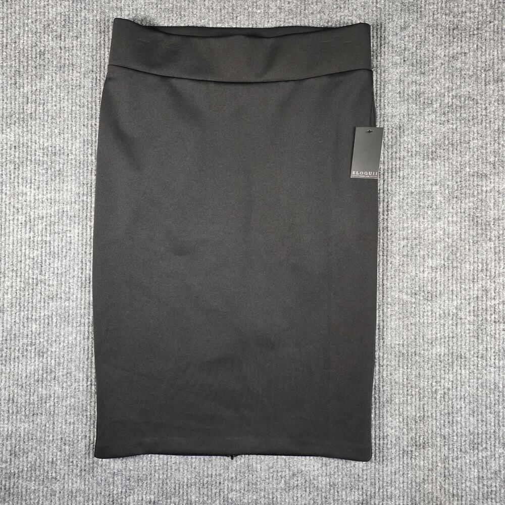 NWT Eloquii Black Pencil Skirt Plus Size 14 Midi Stretch Career Office‎